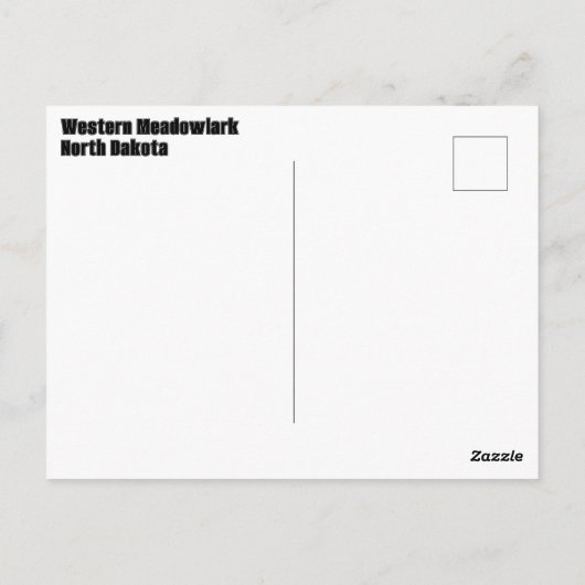 Westerne beemdgroeve in North Dakota Briefkaart (Achterkant)