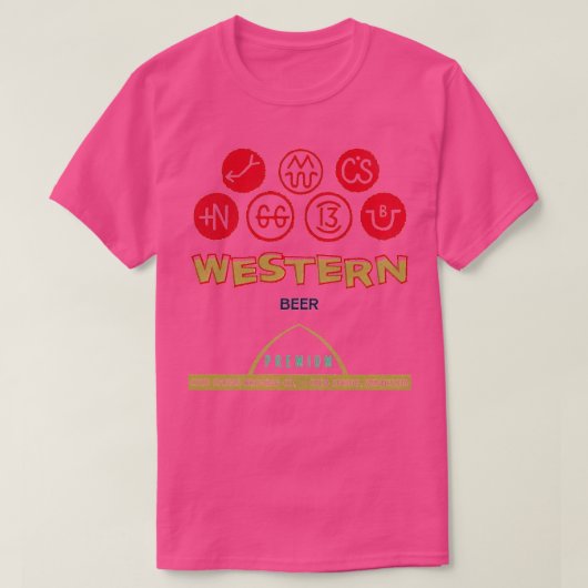 Westerne bierretro defuncte brouwerij t-shirt (Design voorkant)