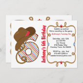 Westerne Big Six Boy Birthday Uitnodiging (Voorkant / Achterkant)