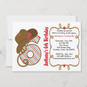 Westerne Big Six Boy Birthday Uitnodiging (Voorkant)