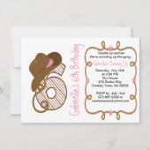 Westerne Big SIx Girl Birthday Uitnodiging (Voorkant)