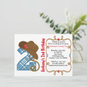 Westerne Big Two Boy Birthday Uitnodiging (Staand voorkant)