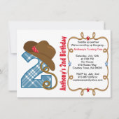 Westerne Big Two Boy Birthday Uitnodiging (Voorkant)