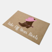 Westerne bijdebots nemen je laarzen af deurmat (Schuin)