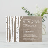 Westerne Birch Tree Bridal Shower-uitvindingen Kaart (Staand voorkant)