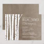 Westerne Birch Tree Bridal Shower-uitvindingen Kaart (Voorkant / Achterkant)