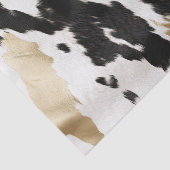 Westerne Black White Glam Gold Koeienhuid Verjaard Tissuepapier (Detail)