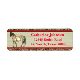 Westerne bladenafdruk op basis van faux met tong etiket