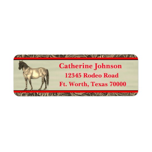 Westerne bladenafdruk op basis van faux met tong etiket (Voorkant)