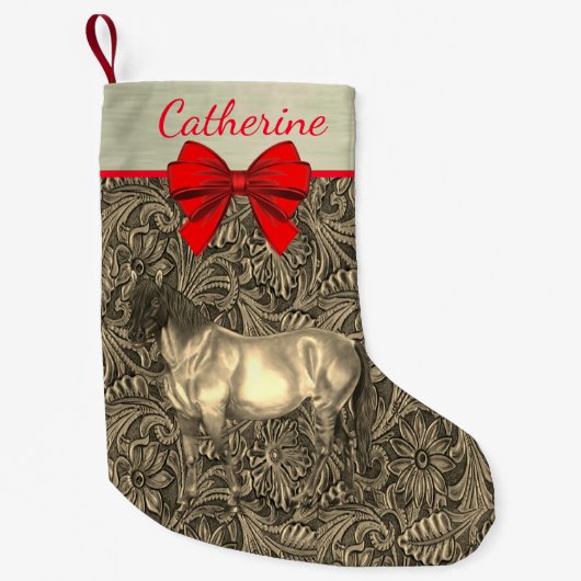 Westerne bladenafdruk op basis van faux met tong kleine kerstsok (Voorkant)