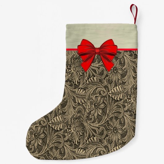 Westerne bladzijdeafdruk op basis van faux kleine kerstsok (Achterkant)