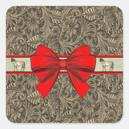 Westerne bladzijdeafdruk op basis van faux vierkante sticker