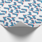 Westerne blauwe en rode cowboy Boots Gift Wrapping Cadeaupapier (Hoek)