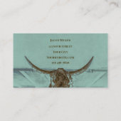 Westerne Blauwgroen Brown Country Bull Koe Schedel Visitekaartje (Achterkant)