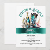 Westerne blauwgroen cowboylaars bubbelzomer kaart (Voorkant / Achterkant)