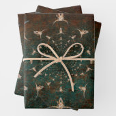 Westerne  Blauwgroen textuur Bull Skull Inpakpapier Vel (In situ)