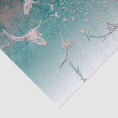 Westerne Blauwgroen witte metalen textuur Bull Sku Tissuepapier (Detail)