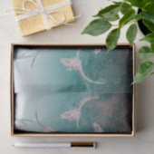 Westerne Blauwgroen witte metalen textuur Bull Sku Tissuepapier (Geschenk)