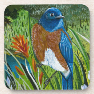 Westerne blauwvogel bier onderzetter