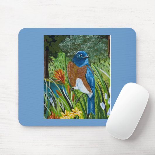 Westerne blauwvogel muismat (Met muis)