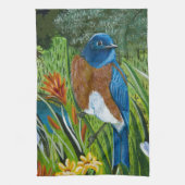 Westerne blauwvogel theedoek (Verticaal)