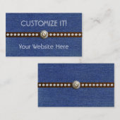 Westerne Bling  Denim Biz-kaarten Visitekaartje (Voorkant / Achterkant)