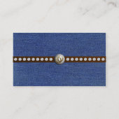 Westerne Bling  Denim Biz-kaarten Visitekaartje (Achterkant)