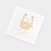Westerne Bloemen Hoefijzer Custom Wedding Monogram Folie Servetten (Links)