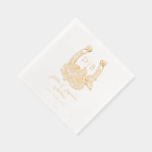 Westerne Bloemen Hoefijzer Custom Wedding Monogram Folie Servetten (Rechts)