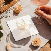 Westerne Bloemen Hoefijzer Custom Wedding Monogram Folie Servetten