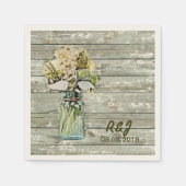  westerne Bloemen Mason Jar Barn Wedding Servetten (Voorkant)