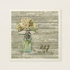westerne Bloemen Mason Jar Barn Wedding Servetten