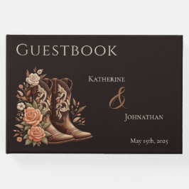 Westerne bloemen met cowboylaarzen gastenboek