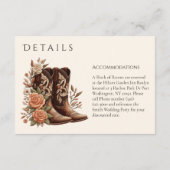 Westerne bloemen met cowboylaarzen informatiekaartje (Achterkant)