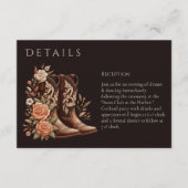 Westerne bloemen met cowboylaarzen informatiekaartje (Voorkant)