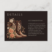 Westerne bloemen met cowboylaarzen informatiekaartje (Achterkant)