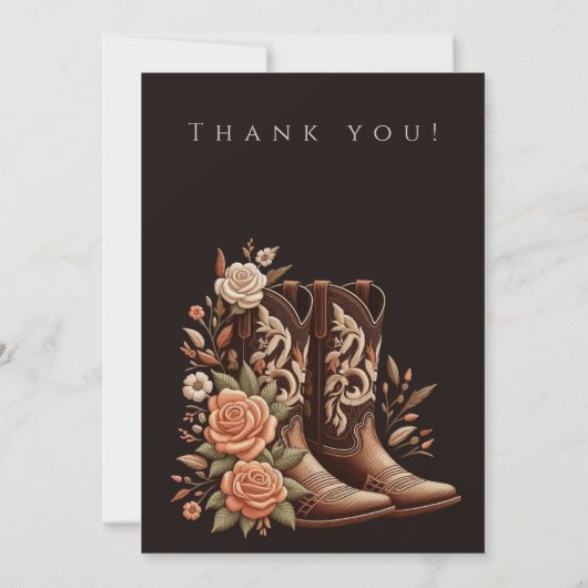 Westerne bloemen met cowboylaarzen kaart (Achterkant)