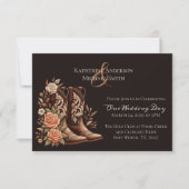 Westerne bloemen met cowboylaarzen kaart (Voorkant)