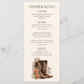 Westerne bloemen met cowboylaarzen menu (Voorkant)