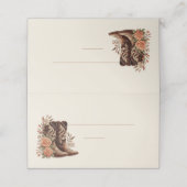 Westerne bloemen met cowboylaarzen plaatskaartje (Buitenkant ongevouwen)