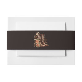 Westerne bloemen met cowboylaarzen uitnodigingen wikkel