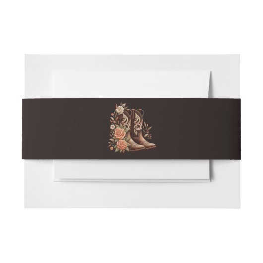Westerne bloemen met cowboylaarzen uitnodigingen wikkel (Voorkant Voorbeeld)