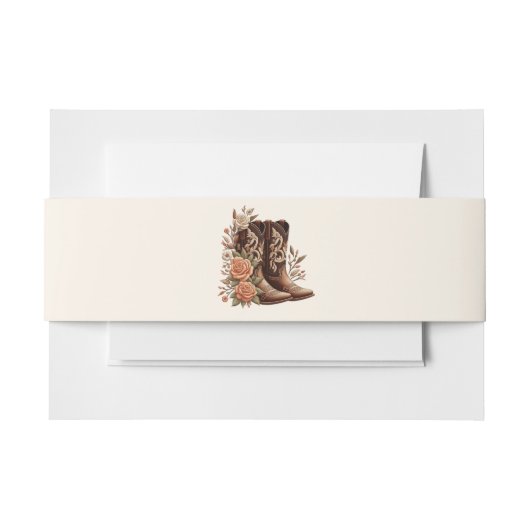 Westerne bloemen met cowboylaarzen uitnodigingen wikkel (Voorkant Voorbeeld)