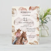 Westerne Blond Cowgirl Petten Verjaardag Kaart (Staand voorkant)