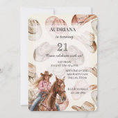 Westerne Blond Cowgirl Petten Verjaardag Kaart (Voorkant)