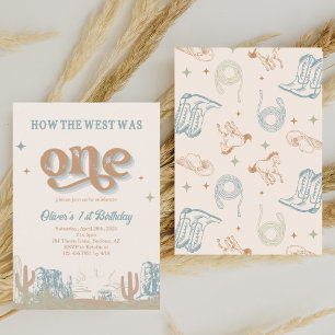 Westerne Blue Cowboy eerste verjaardag Kaart