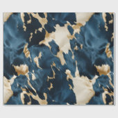 Westerne Blue Cream Gold Cowboy Cowgirl Koeienhuid Cadeaupapier (Vlak)