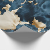 Westerne Blue Cream Gold Cowboy Cowgirl Koeienhuid Cadeaupapier (Hoek)