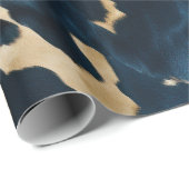 Westerne Blue Cream Gold Cowboy Cowgirl Koeienhuid Cadeaupapier (Rol Hoek)