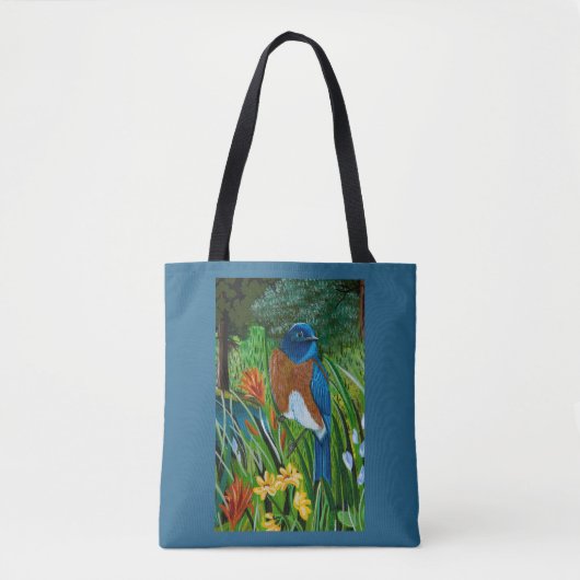 Westerne Bluebird All Over Canvas tas (Voorkant)